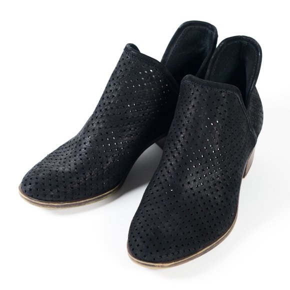 Lucky Brand Perforated Black Suede Booties - Picture 3 of 11